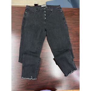 Madewell Black Button Fly 10” High-Rise Skinny Jeans Size 32